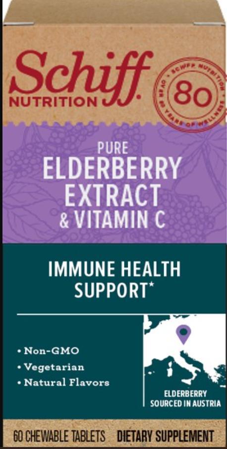  Schiff Elderberry  Vitamin C Chewable Tablets